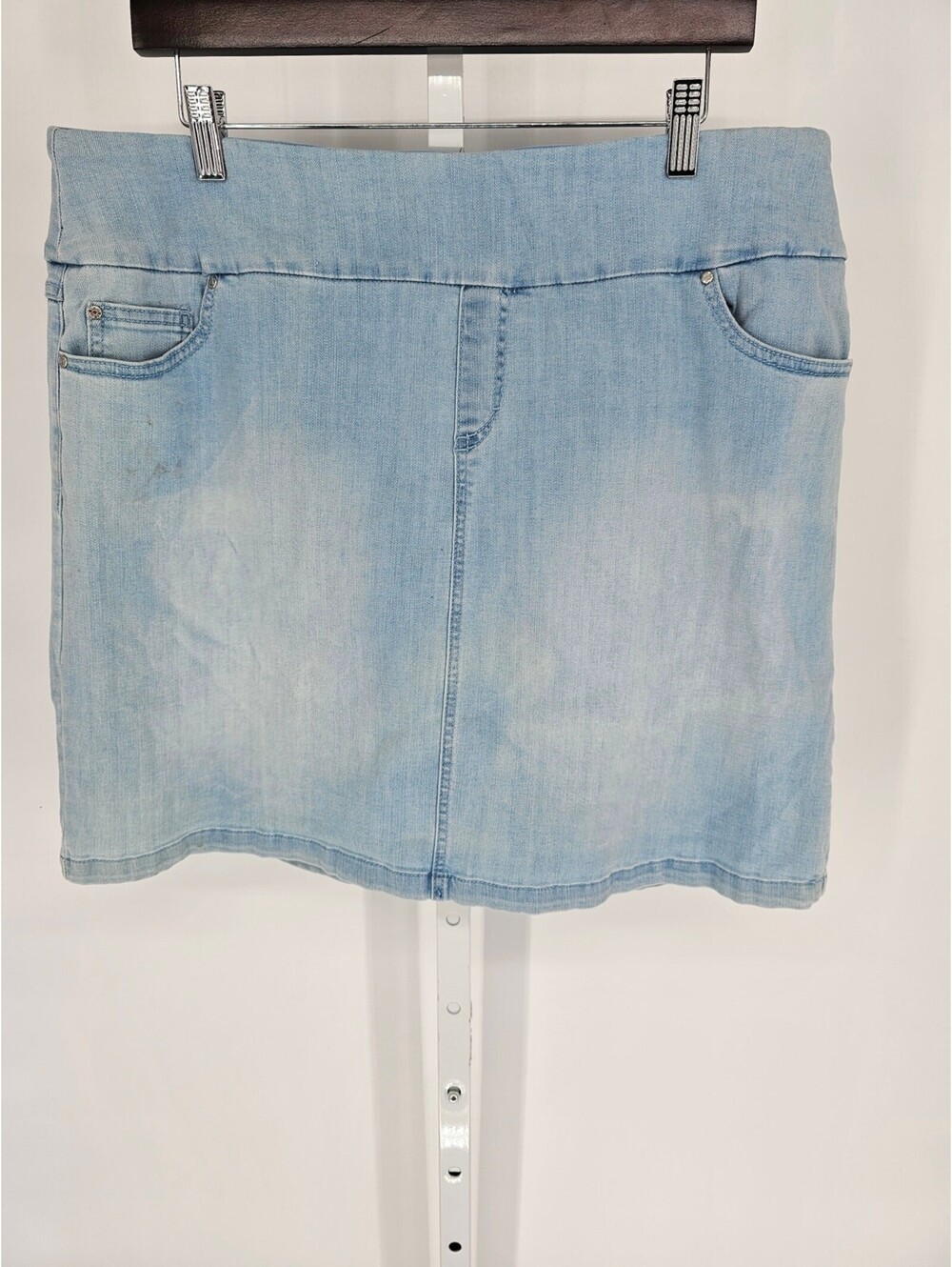 S.C. & Co. Blue Cotton Blend Medium Washed Denim Mini Skirt Size XXL